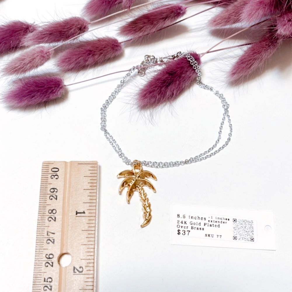 Palm tree anklet R436 - Picture 4 of 5